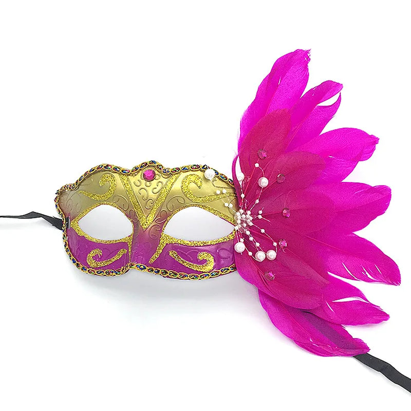 Sexy Princess Venetian Headwear Venice Feather Flower Wedding Carnival Party Performance Costume Sex Lady Mask Masquerade