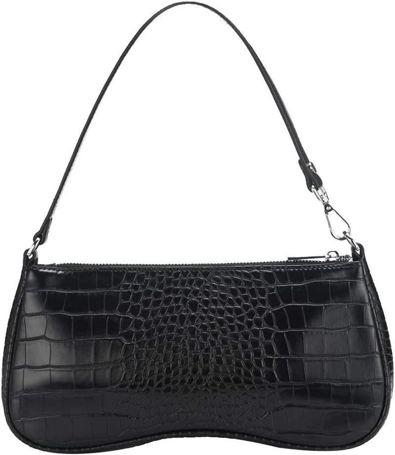 90S Shoulder Bag for Women Vegan Leather Crocodile Purse Classic Clutch Handbag